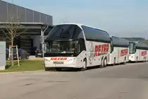 Ganze Bus Flotte in Calw am 15.04.2013 am Gel�nde von der Firma Rexer Reisen.