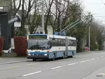 VBZ - Abschiedsfahrt des TMZ f�r die Mercedes O 405 GTZ Trolleybuse Nr.122 unterwegs auf einer Extrafahrt durch die Ganze Stadt hier auf der Linie 34 am 21.04.2013