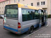 17.04.2008, Wagen 20 (Mercedes-Benz Sprinter KOM), als Linie 68, an Wendestelle  Weinbergstra�e / Benediktusstra�e, mit ge�ffneter T�r 