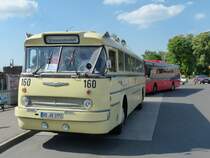 Ikarus 66 der Dresdner Verkehrsbetriebe war anl�sslich des 100j�hrigen Bestehens der Woltersdorfer Stra�enbahn im Pendeleinsatz zwischen Woltersdorf und Erkner unterwegs. Erkner, 19.5.2013