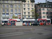 LightTram3 auf der Linie 31 am Cantral, mit Vollwerbung der EM 2008