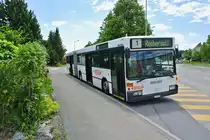 BSU MB 405GN Nr. 57 auf der Linie 1 bei der Endaltestelle Recherswil Freiheit. Da dieser Wagen nur noch Reserve ist, ist der Einsatz an einem Samstag sehr selten, 15.06.2013.