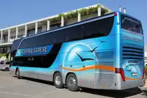 Setra 431 DT in Gottlieben CH, Schneider Reisen und Transport AG, Langendorf, SO 20660,
Aufgenommen am 1. Juli 2013