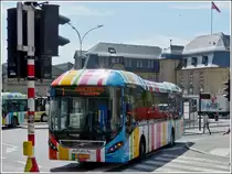 (ZR 9545)  Volvo 7900 Hybrid, aufgenommen beim verlassen des Busbahnhofs am Bahnhof in Luxemburg.  17.06.2013