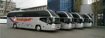 4 neue Cityliner f�r Benninghoff Reisen bei der Auslieferung im Neoplan Werk in Pilsting