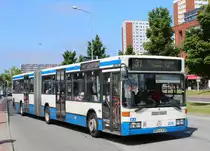 Rostock RSAG Buslinie 31 (Mercedes-Gelenkbus 206) L�tten Klein Zentrum am 16. Juli 2013.