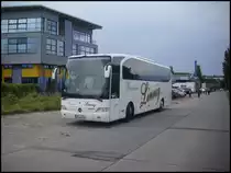 Mercedes Travego von Linning aus Deutschland im Stadthafen Sassnitz am 22.09.2012
