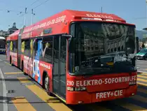 Swisstrolley 3 Gelenkbus von Hess in Luzern am 18.06.2013.