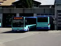 Mercedes Benz Citaro von RVA/Walserbus stehen am 26.04.13 in Oberstdorf