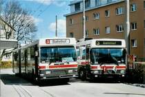 VBSG St. Gallen Nummer 108 Saurer/Hess Trolleybus + Nummer 167 NAW/Hess Trolleybus am 29. M�rz 2008 St. Gallen, Heiligkreuz (Trolleybus-Abschiedsfahrt TVS)