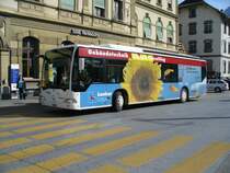 Ortsbus / Brig - Glis - Naters / Mercedes Citaro Bus VS 241960 mit Teilwerbung bei der Haltestelle vor dem SBB Bahnhof von Brig am 20.09.2007