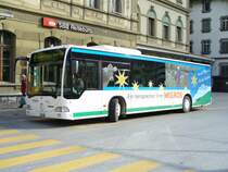 Ortsbus / Brig - Glis - Naters / Mercedes Citaro Bus VS 241962 mit Teilwerbung bei der Haltestelle vor dem SBB Bahnhof von Brig am 10.03.2007