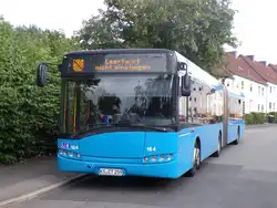 Solaris Urbino 18 III Gelenk Bus der Kasseler Verkehrs Gesellschaft - KVG (KOM 164) in der n�he der SEV Haltestelle Mattenberg (17.7.2025)