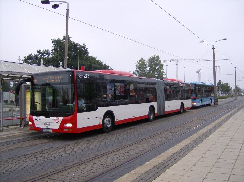 Wagen 272 am 12.09.2008 an der Haltestelle: Cottbus Hauptbahnhof