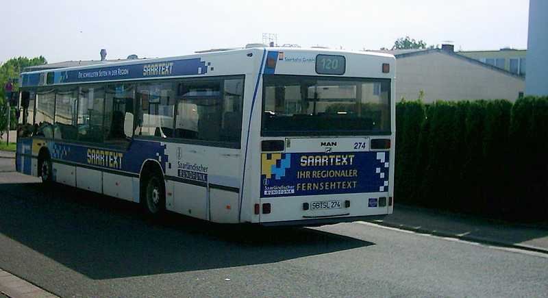 Wagen 274 der Sarbahn AG am 18.07.07 als Linie 120