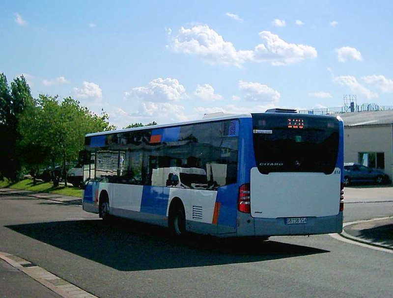 Wagen 514 der Saarbahn AG am 30.07.07 als Linie 120 in Ensheim (SB:SB 514)