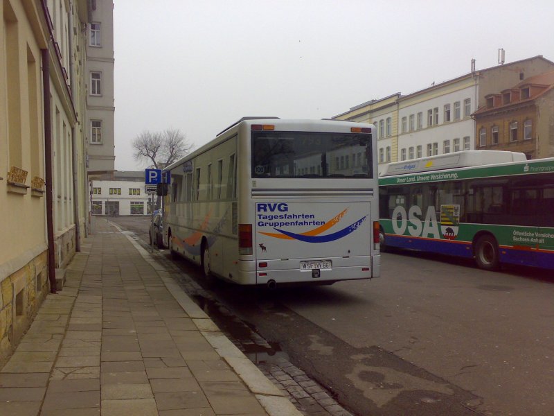 WSF-VV66, ein Setra der 300er Serie, am 5.03.2009 auf dem Busbahnhof in Weienfels. Eingesetzt wird er meistens im berlandlinienverkehr, aber auch bei Sonderfahrten.