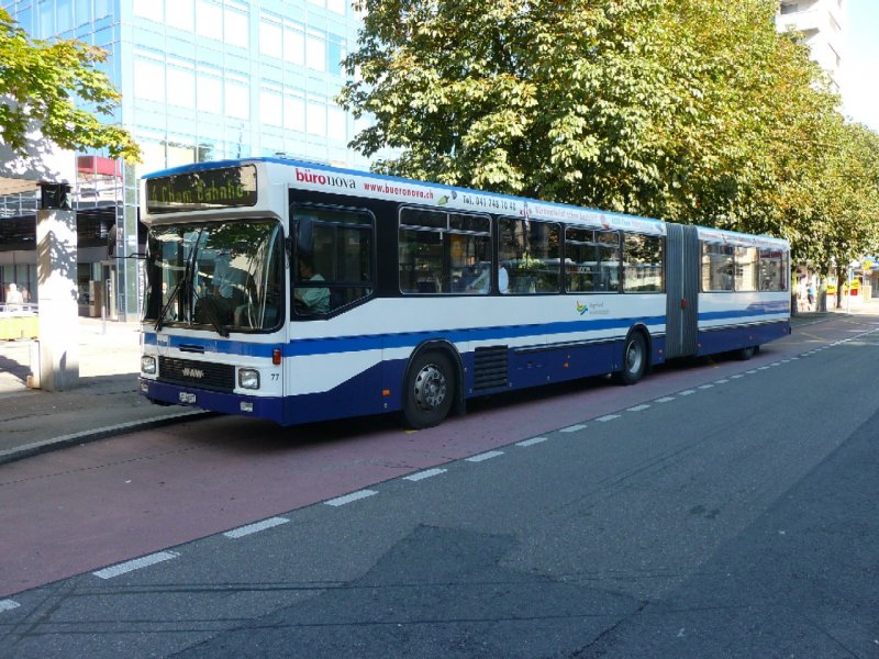 Zugerland - NAW Bus Nr.77  ZG 46077 unterwegs auf der Linie 4 in Zug am 08.09.2008