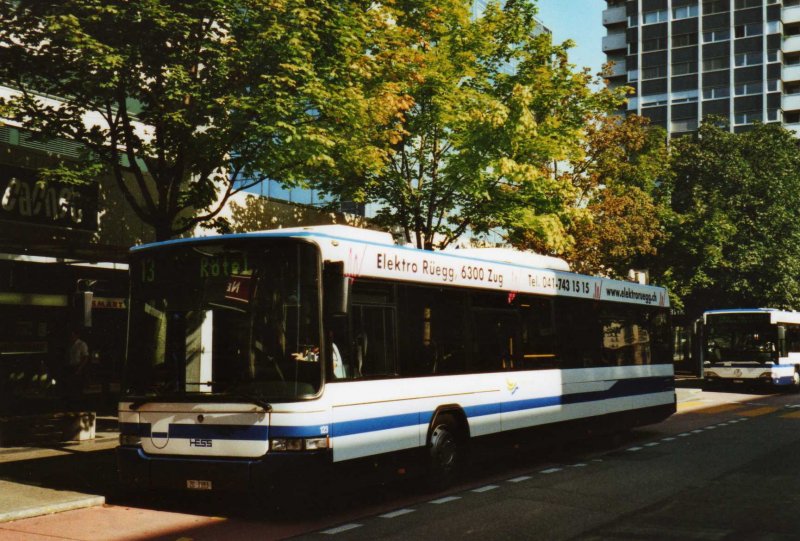 ZVB Zug Nr. 123/ZG 3383 Scania/Hess (ex Nr. 23) am 15. August 2009 Zug, Metalli